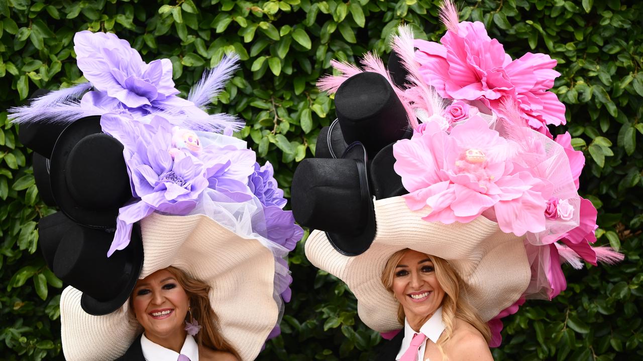 Racegoers on arrival to Flemington Racecourse