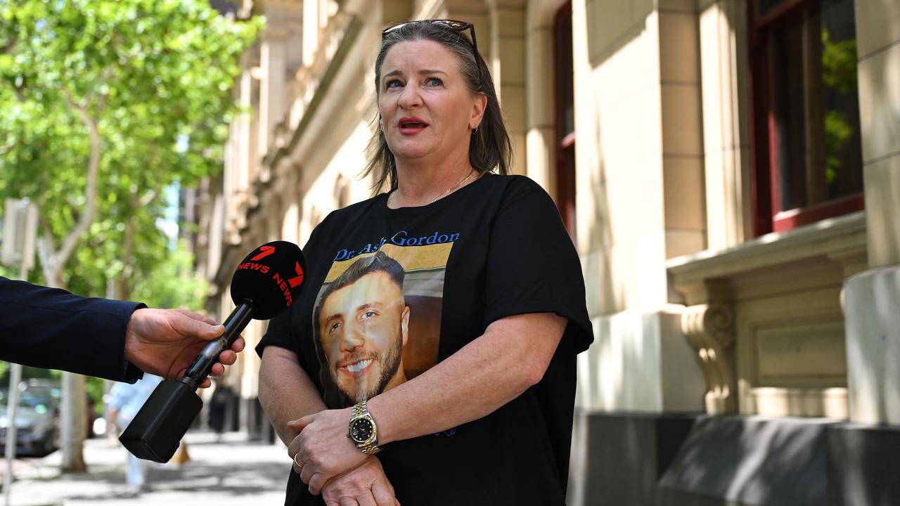 Tammy Gordon speaks to media outside the Supreme Court