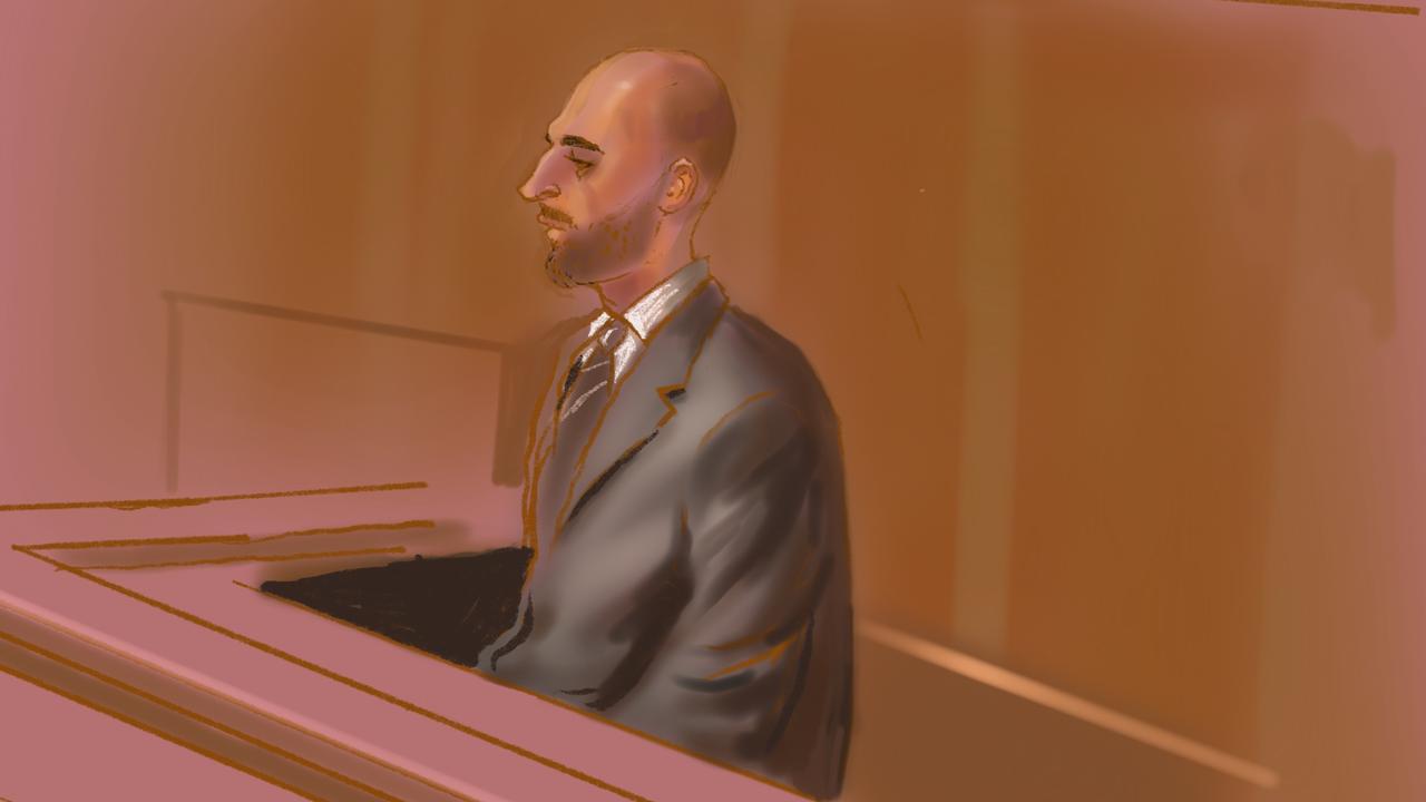 A court sketch of Danny Zayat