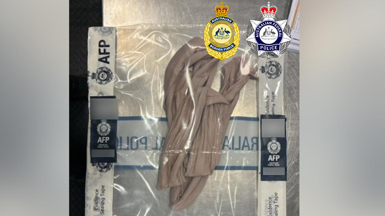 The strap used to secure the package