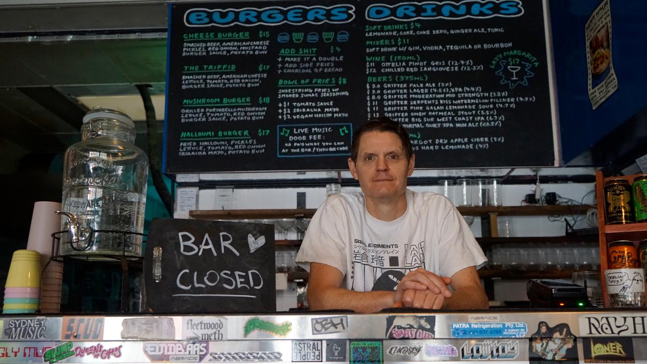 Jim Flanagan poses for a photo at Lazy Thinking in Dulwich Hill