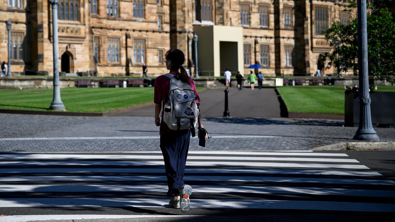 Students are seen at the University of Sydney,