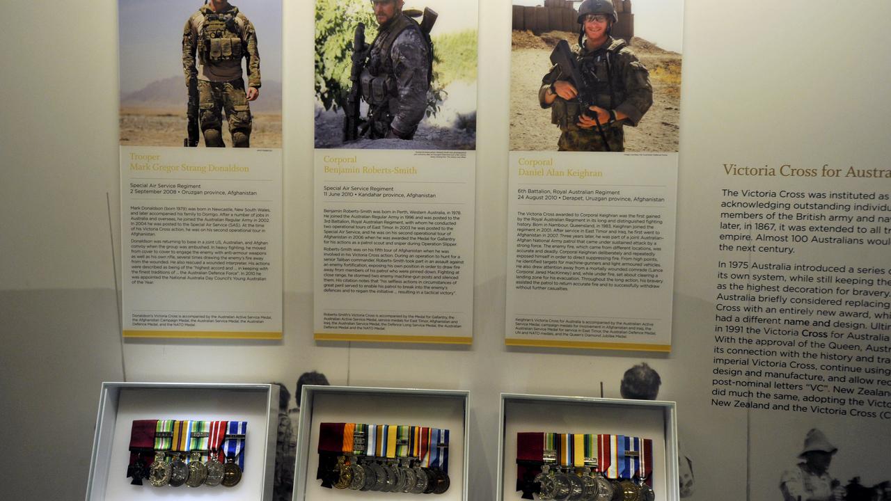 The display of the three Victoria Cross for Australia winners
