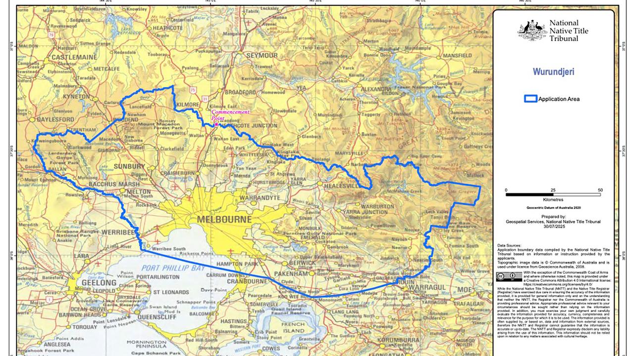 Area the Wurundjeri Woi-wurrung people are claiming