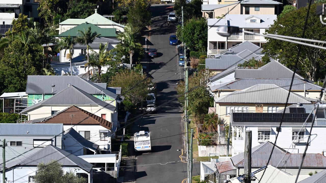 Homes are seen in the suburb of Kelvin Grove in Brisbane
