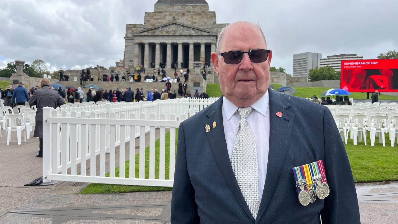 Vietnam veteran Noel McLean at the Shrine of Remembrance in Melbourne
