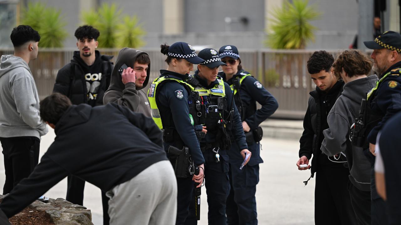 Victoria Police patrol and conduct weapons searches