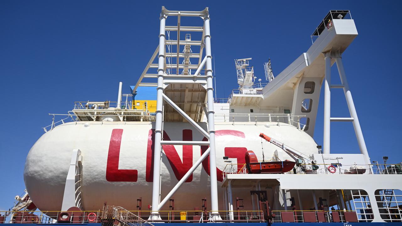 A ship carrying LNG gas at Dampier Port
