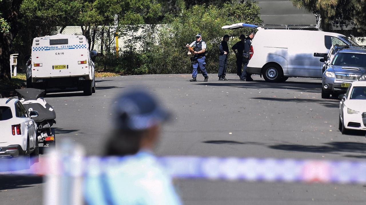 Crime scene involving a burnt-out car in Beverly Hills, in Sydney