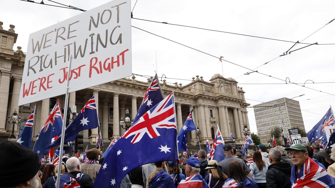 Protesters in Melbourne, in September