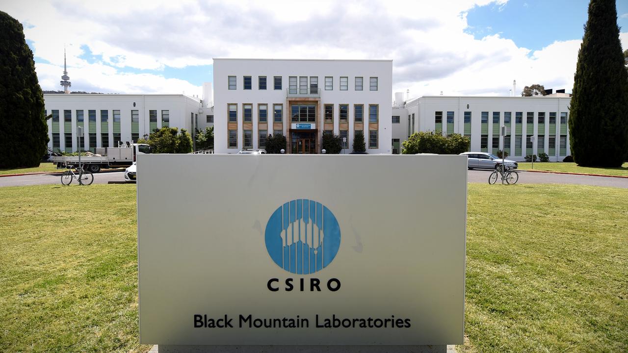 The CSIRO sign at its Black Mountain Laboratories in Canberra