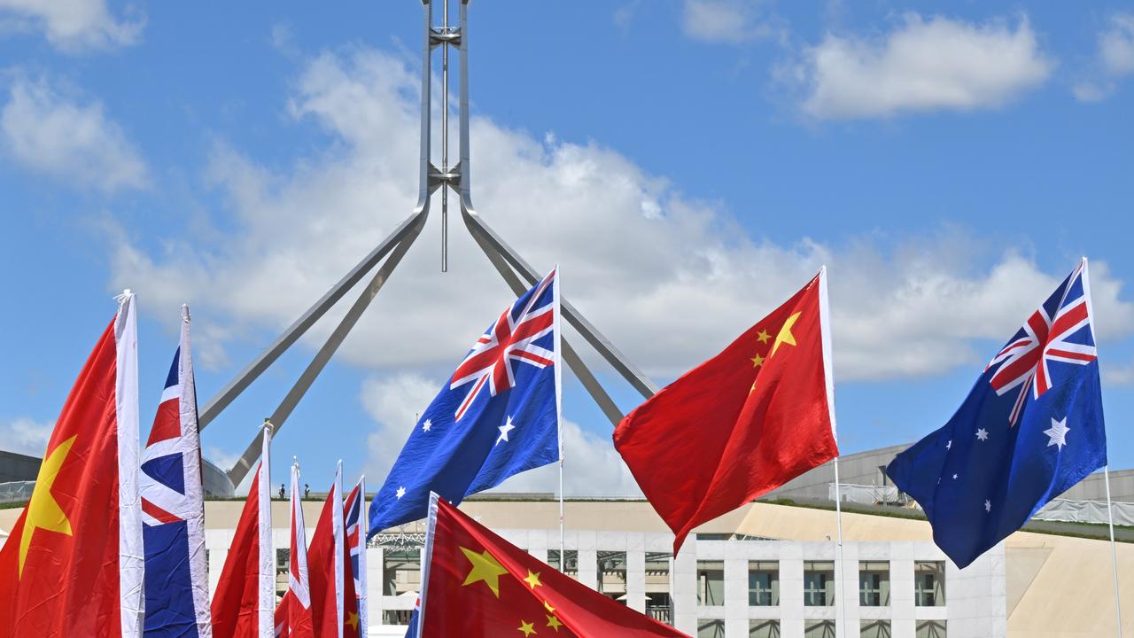 Chinese and Australian flags