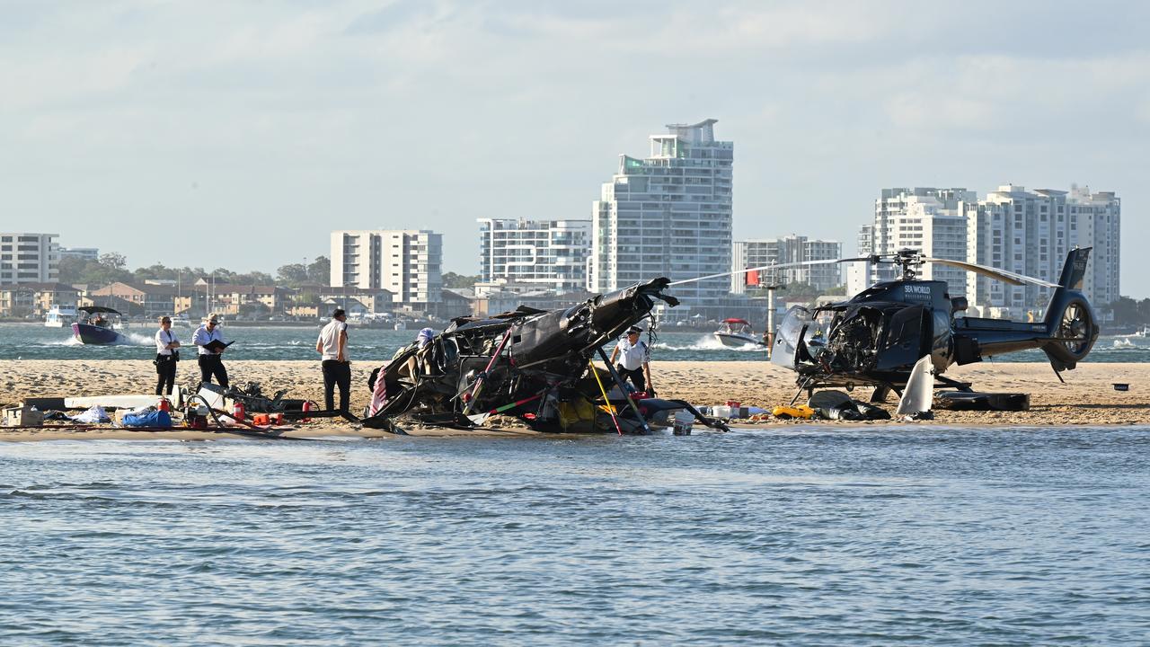 The wreckage of two helicopters (file image)