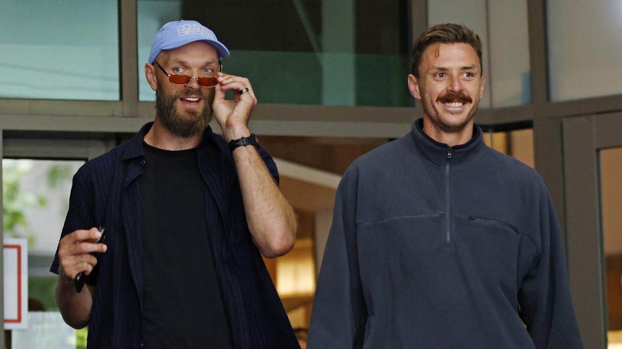 Melbourne captain Max Gawn  and Jake Lever