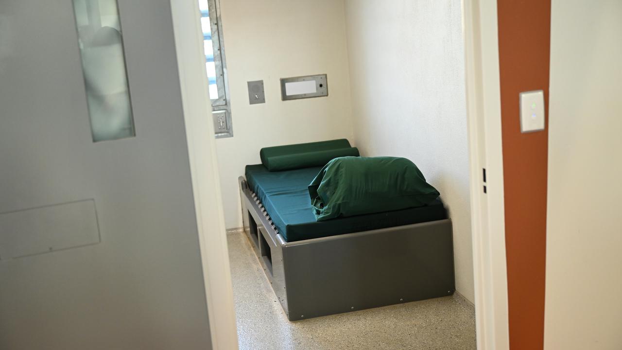 A bed is seen in a prison cell (file image)