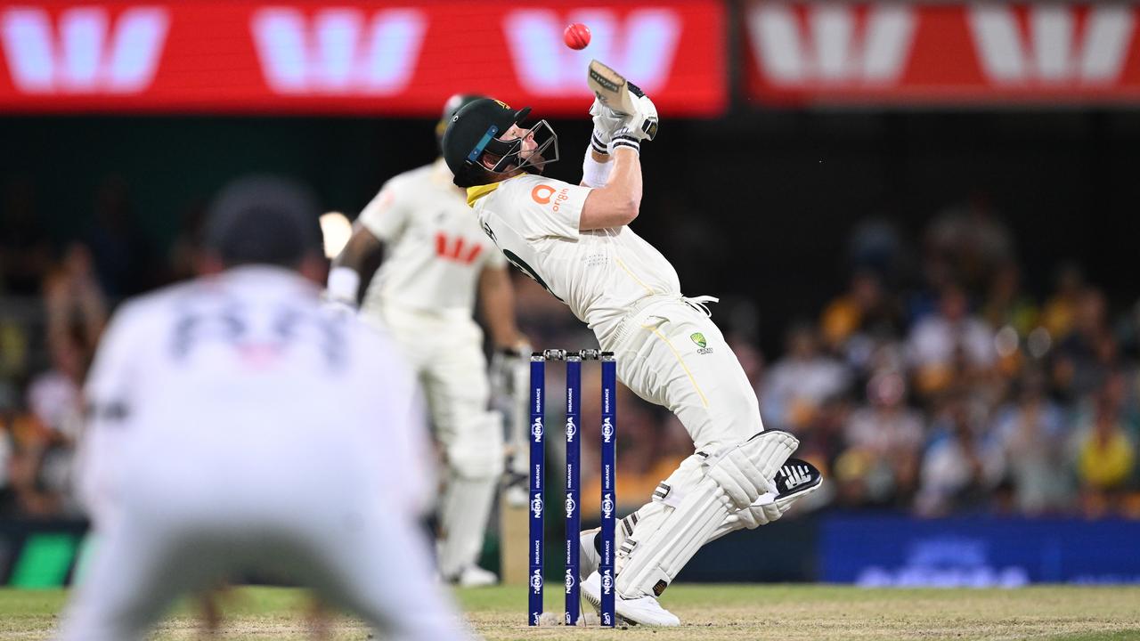 Australian batsman Steve Smith hits a Six