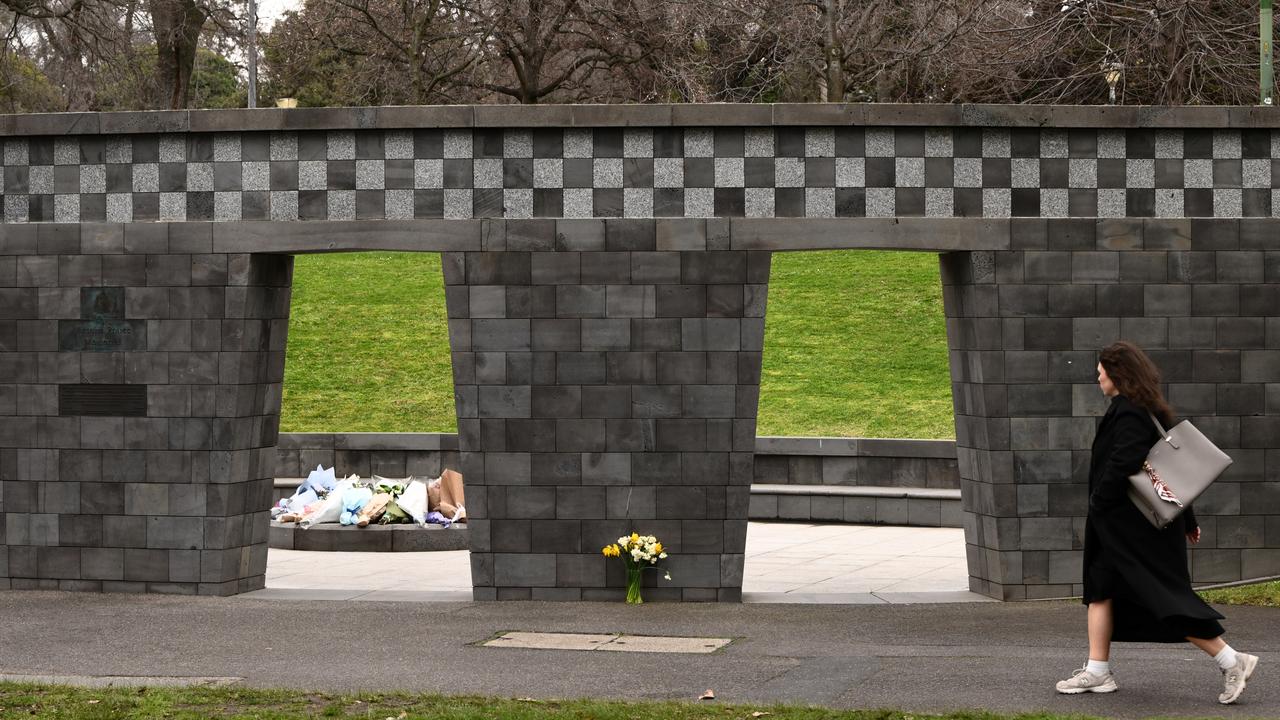 Floral tributes at the Police Memorial in Melbourne (file image)