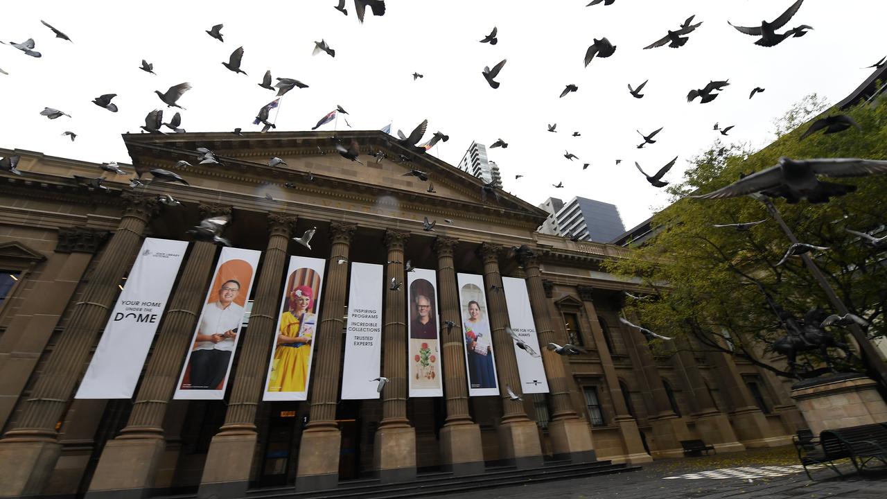 Pigeons outside of the Victorian State Library (file image)