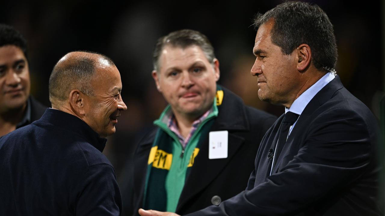 (L-R) Eddie Jones and Dave Rennie.