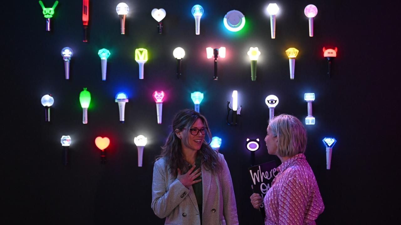 Visitors at the official opening of 'Hallyu! The Korean Wave'