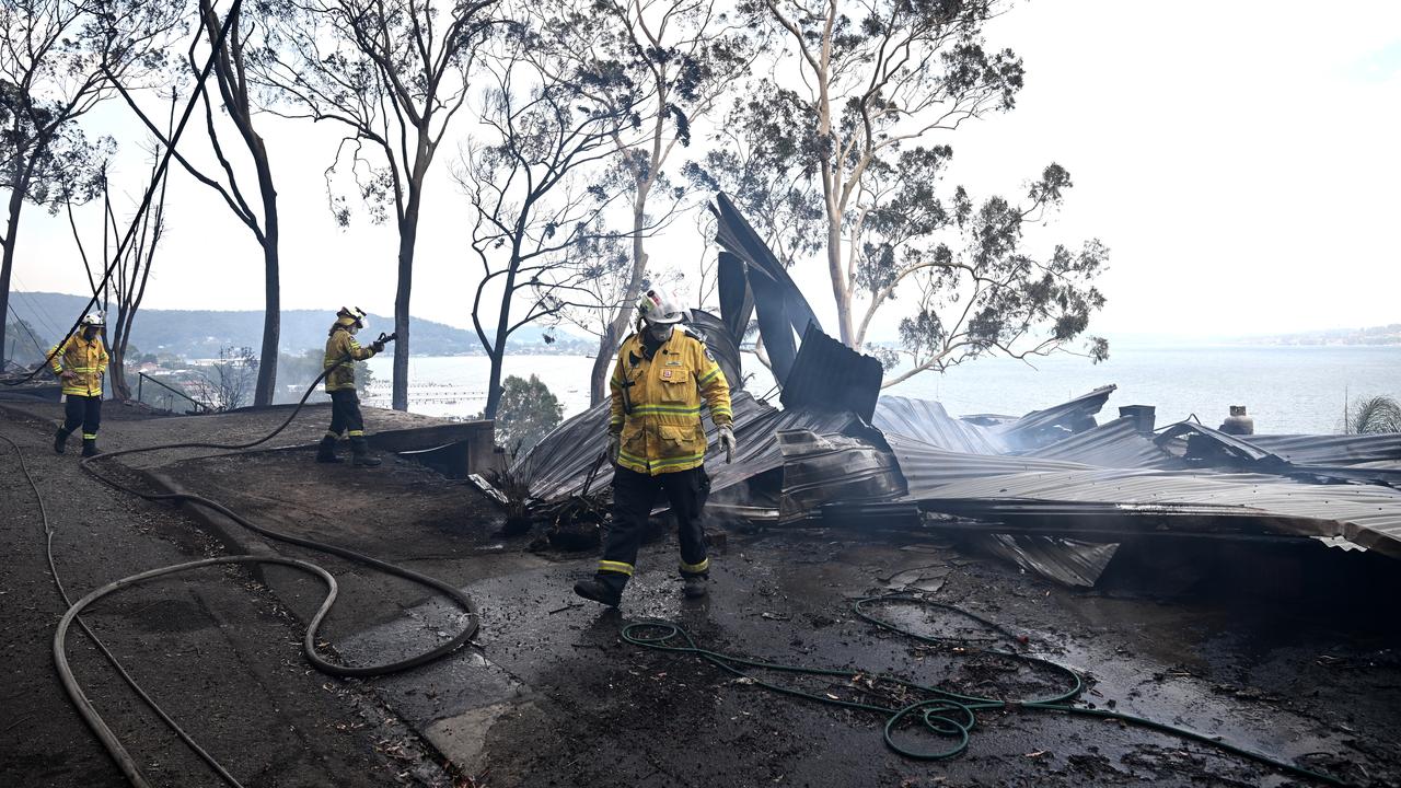 A bushfire destroys homes on NSW's Central Coast (file image)