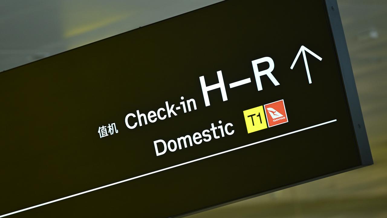 Signage the check-in gates at Melbourne Airport