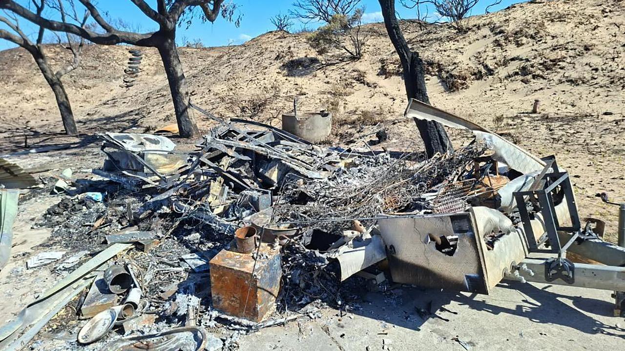 Rubble are a bushfire at Dolphins Sands, Tasmania