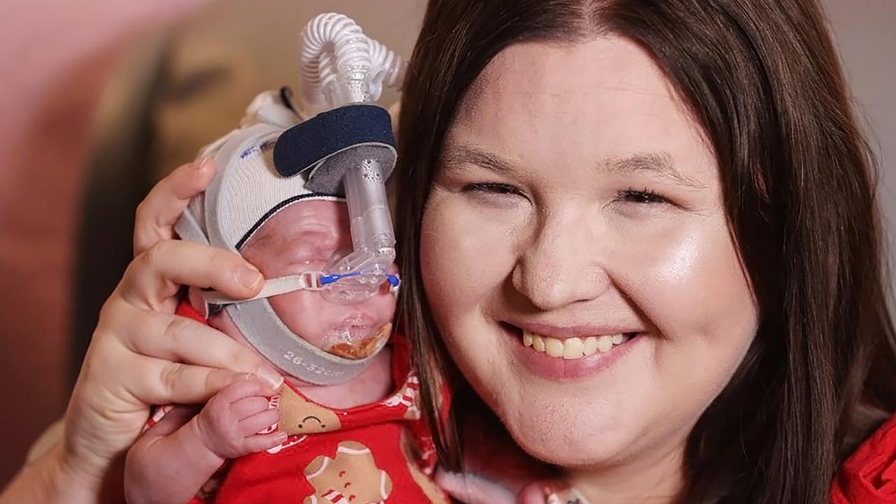 Newborn Charlie Jones and mum Samantha