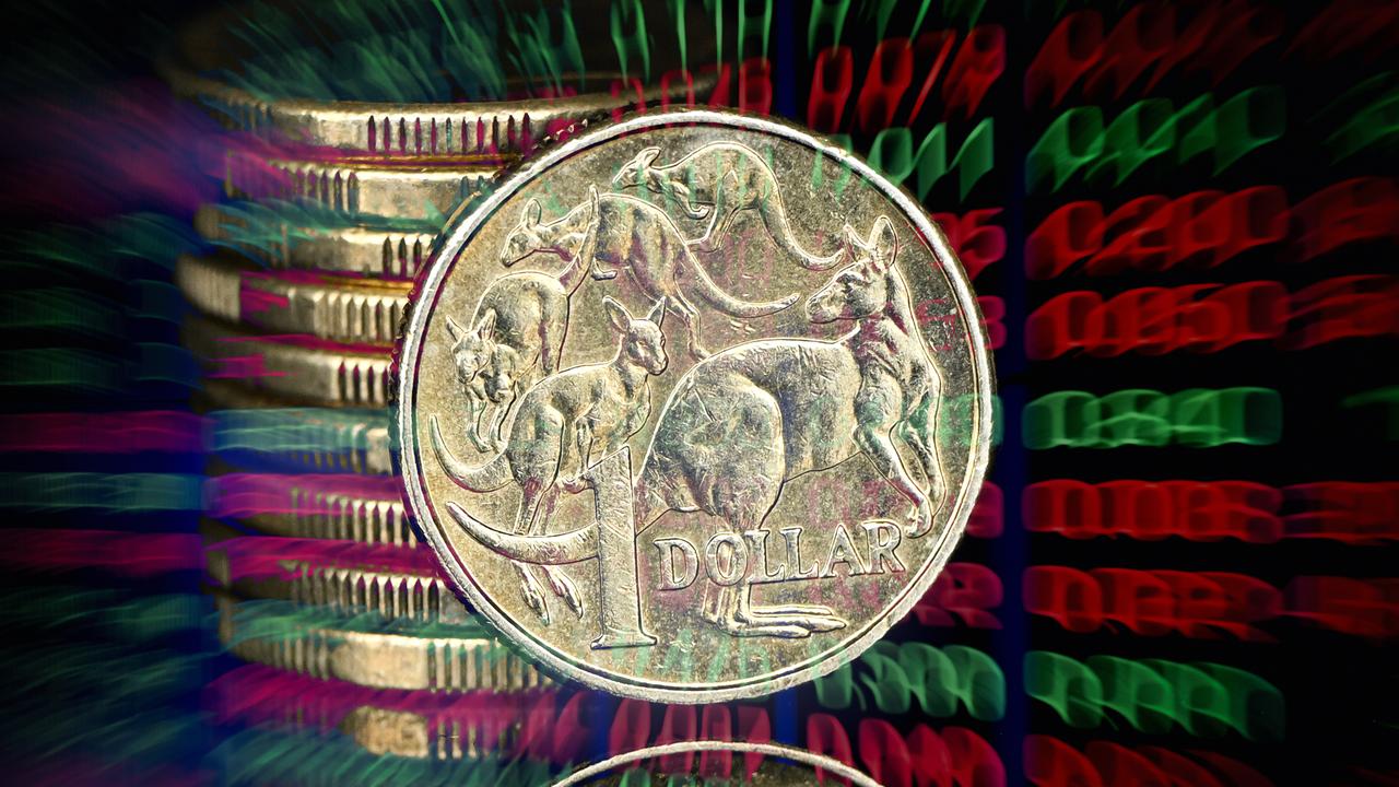 Australian dollar and ASX digital board (file image)