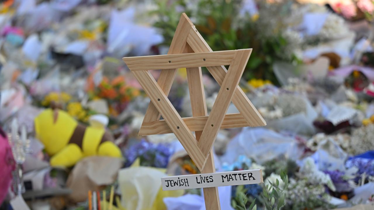 A Star of David at a memorial at Bondi