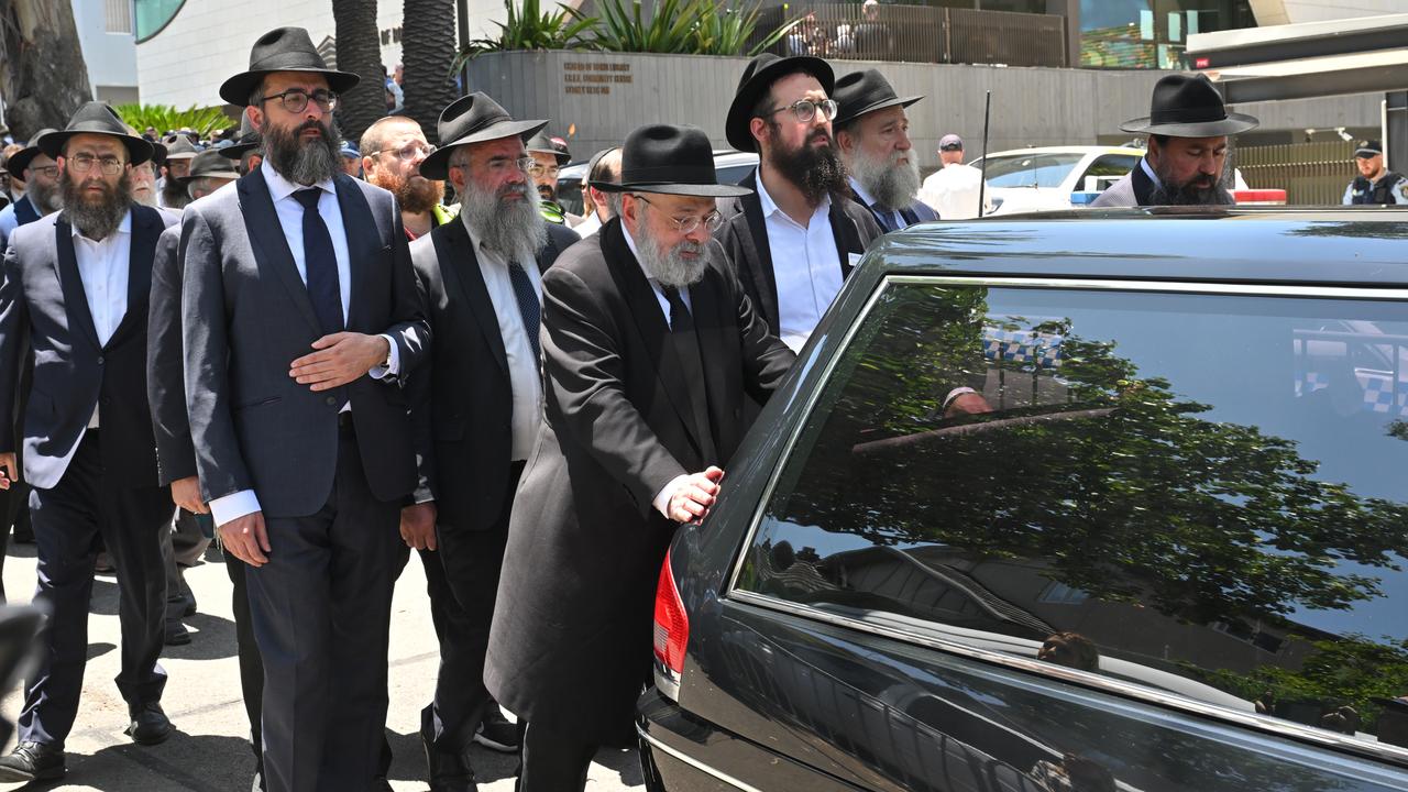 The funeral of Rabbi Eli Schlanger