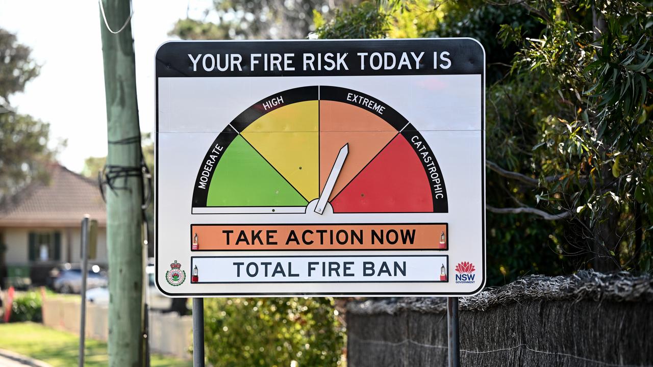 A bushfire danger advisory sign
