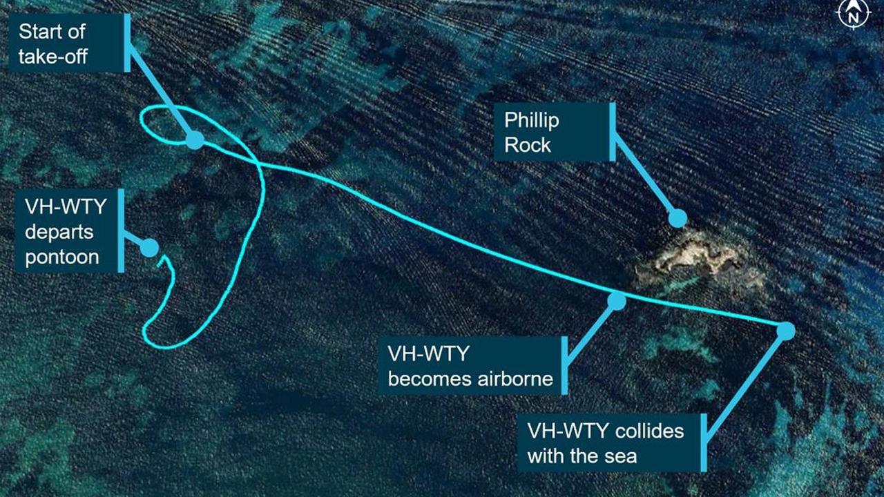The route of the plane after take-off