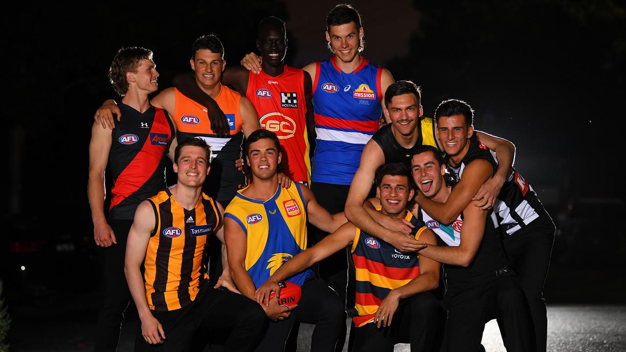 (Back L-R) Ben Hobbs of the Bombers