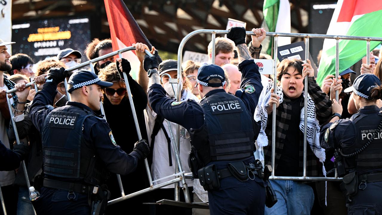 Protesters and police clash