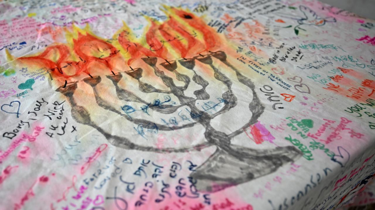 A file photo of a tribute at Bondi Beach 