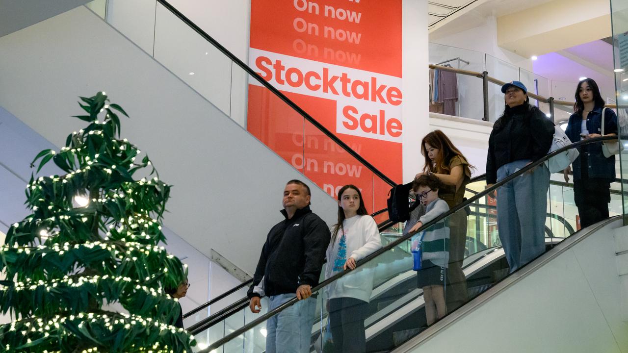 Shoppers in Myer at Pitt Street Mall in Sydney