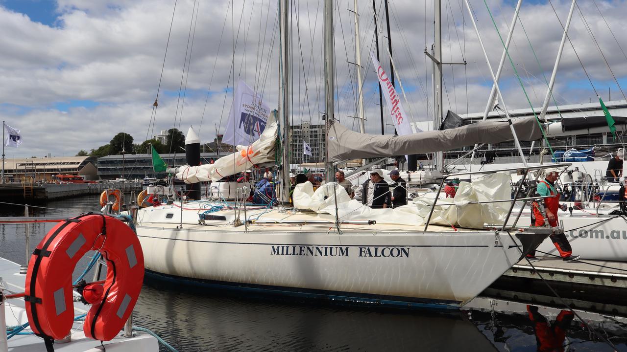 NSW yacht Millennium Falcon at Constitution Dock in Hobart.