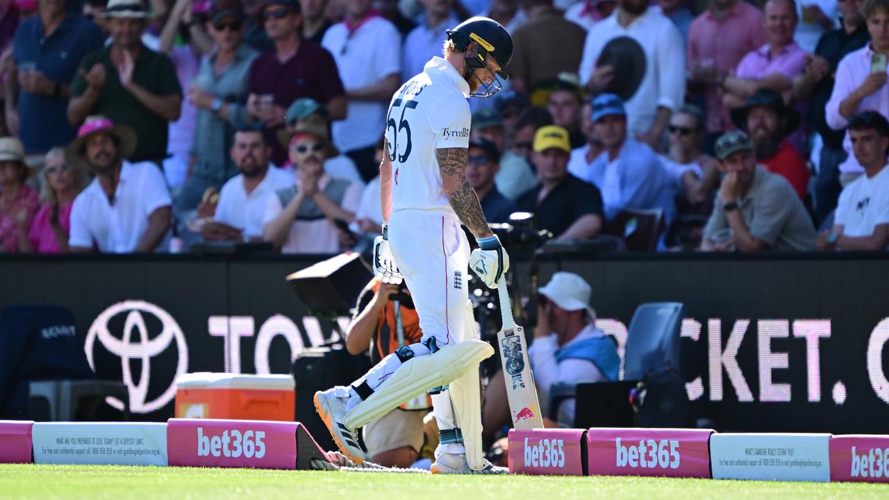 Ben Stokes of England heads back to t