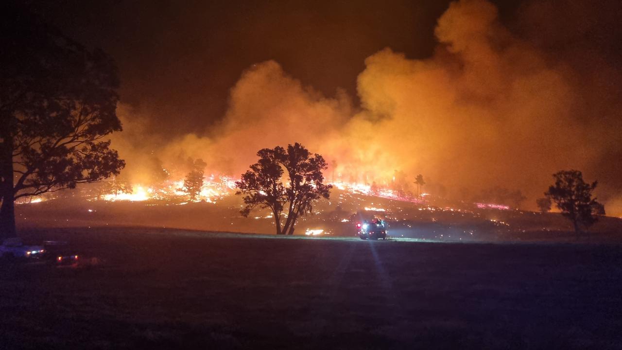 A bushfire burning in Longwood in regional Victoria