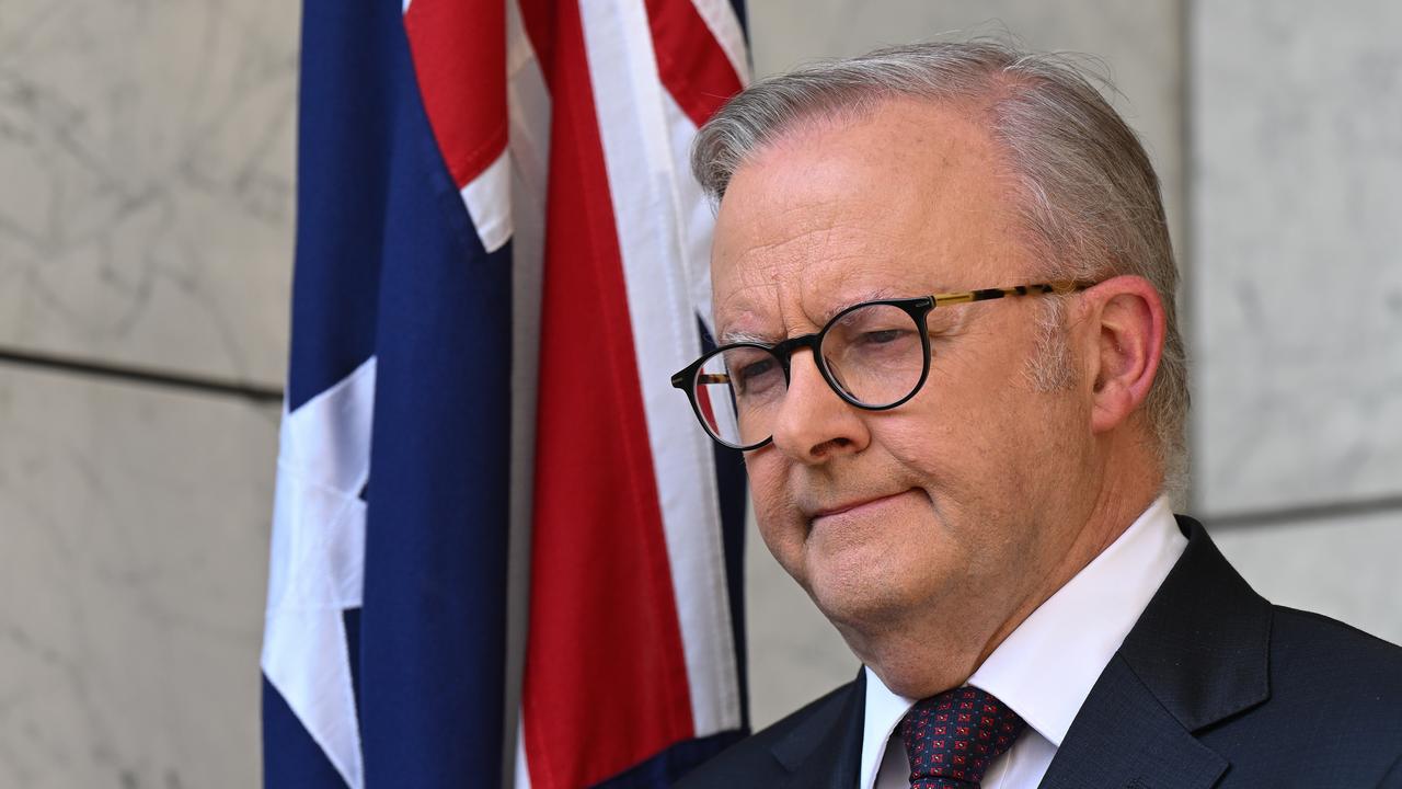 Prime Minister Anthony Albanese speaks to media at Parliament House