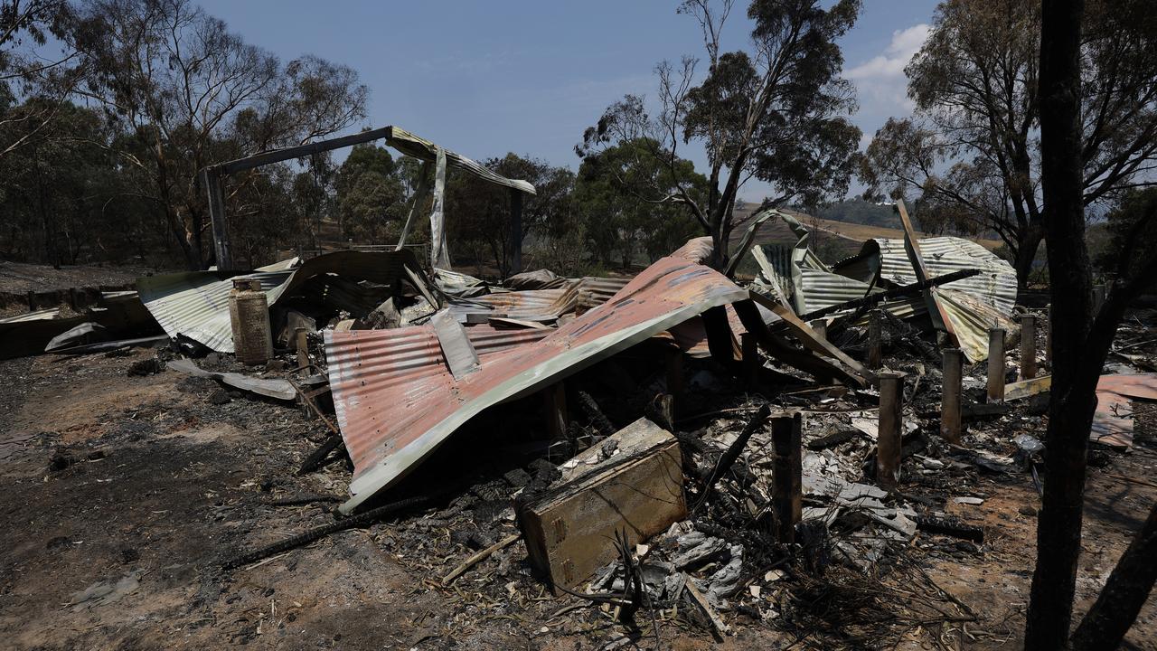 A burnt property of firefighter Cathie Harper at Alexandra, Victoria