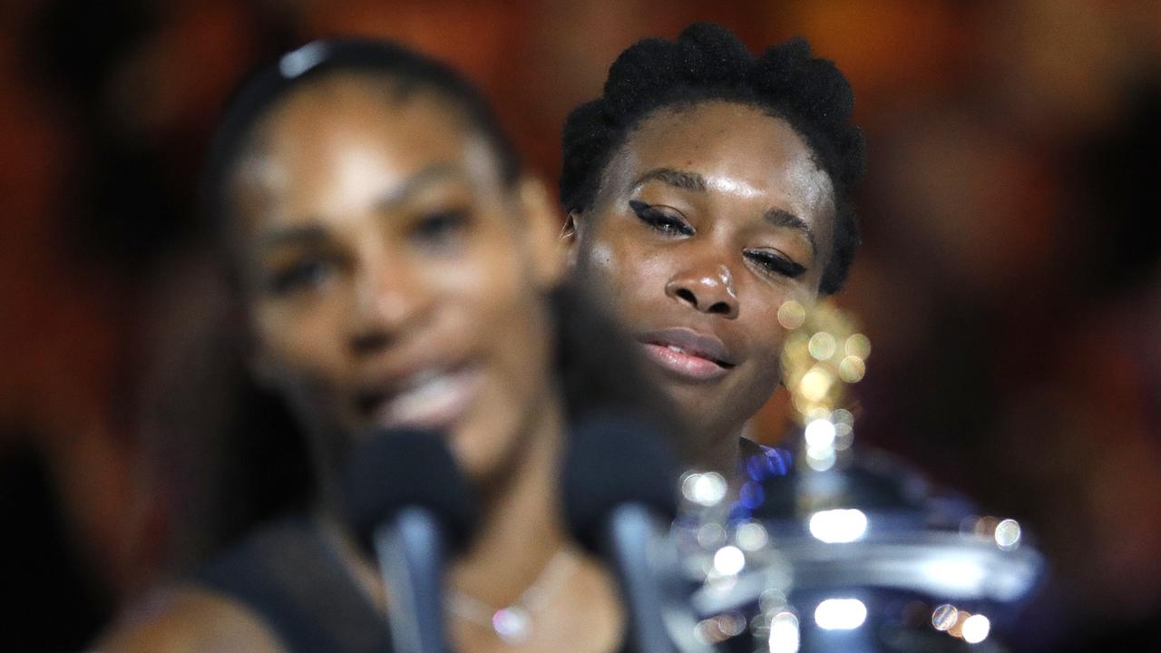 Venus could only watch as Serena lifted the 2017 singles trophy