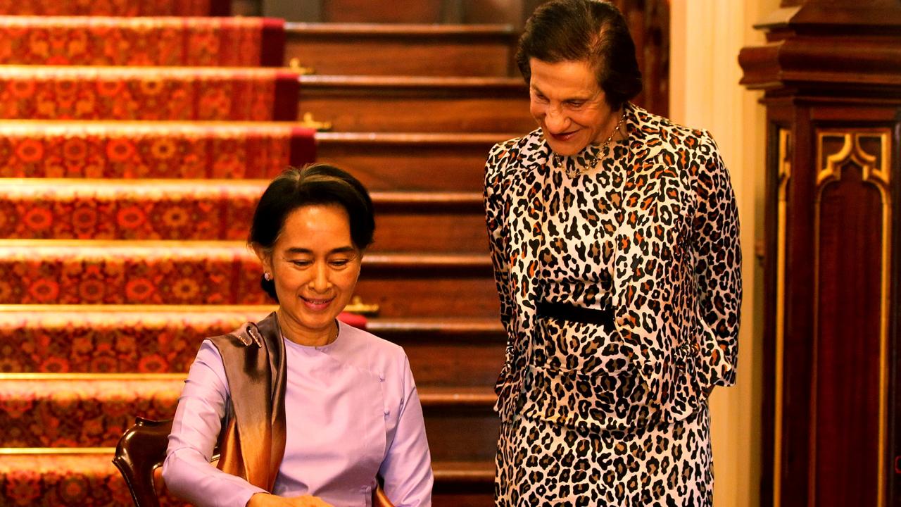 Aung San Suu Kyi and Marie Bashir in 2013