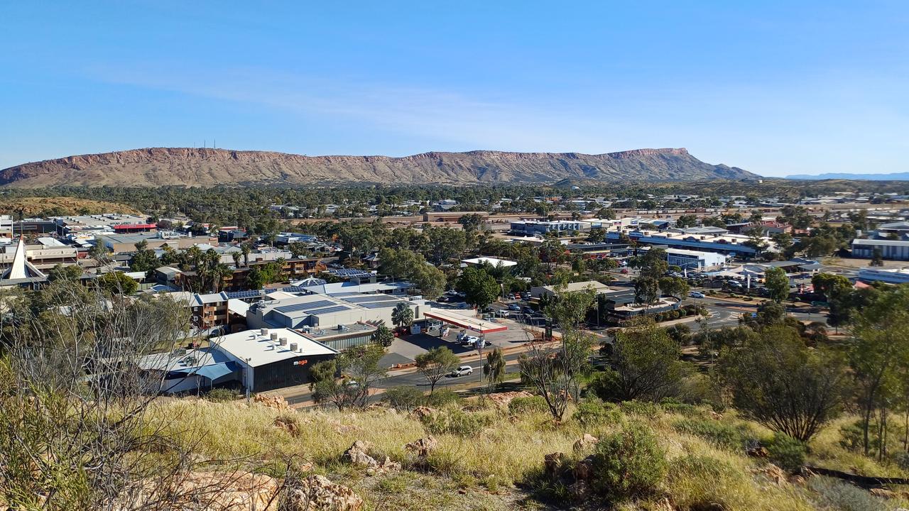 Alice Springs as seen from the Anzac Hill lookout (file image)