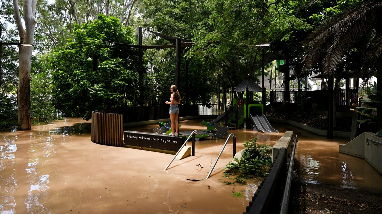 Floodwaters inundate Fitzroy Adventure Playground