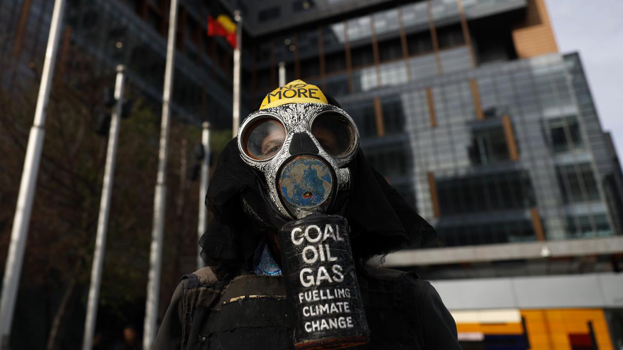 Protester outside court (file)