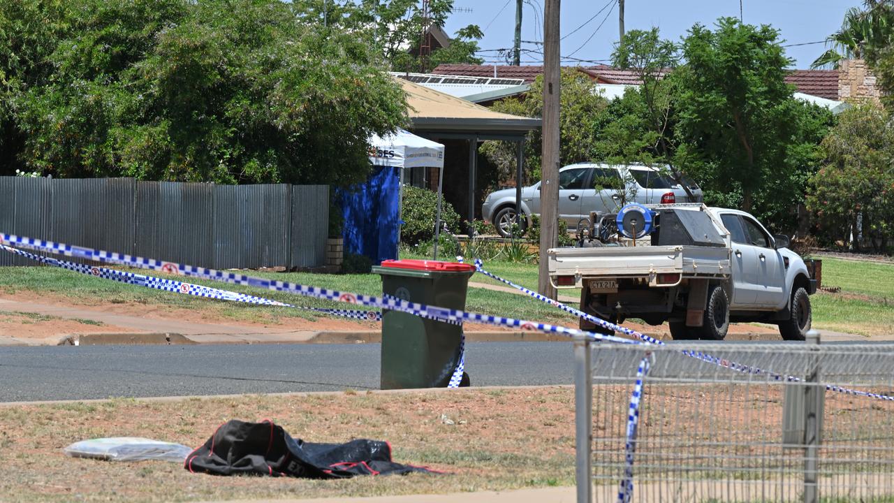 The scene of one of the shootings is seen in Lake Cargelligo