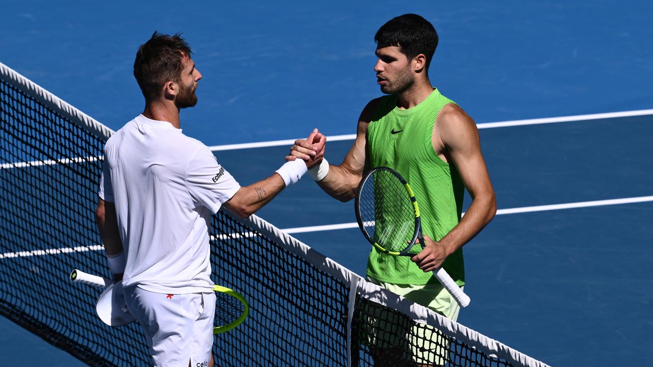 Corentin Moutet and Carlos Alcaraz