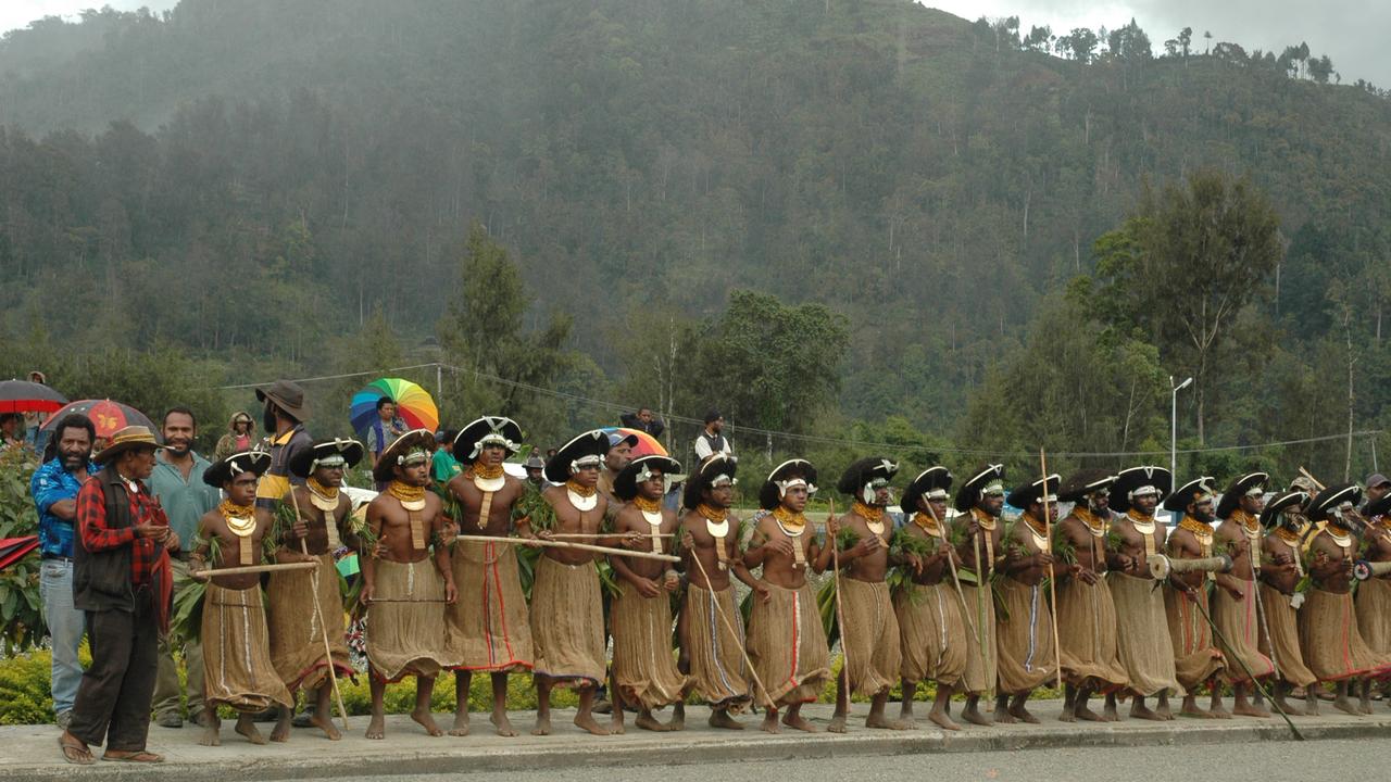 Dancers performs at PNG's National Executive Council meeting in Wabag